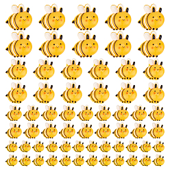 Желтый 100 шт 4 стили кабошоны из непрозрачной смолы, Пчелы, желтые, 10~22x10~22 мм