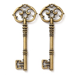 Античная Бронза Тибетский Стиль цинковый сплав большие кулоны, ключ, античная бронза, 82x31x5.5 мм, отверстие : 2 мм