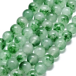 Светло-зеленый Натуральный Malaysia нефритовые бусы пряди, окрашенная и подогревом, круглые, светло-зеленый, 10 мм, отверстие : 1.2 мм, около 39 шт / нитка, 14.96 дюйм (38 см)