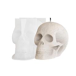 Белый Пищевые силиконовые формы для свечей своими руками, формы для литья смолы, для уф-смолы, изготовление ювелирных изделий из эпоксидной смолы, череп, белые, 106x73x81 мм