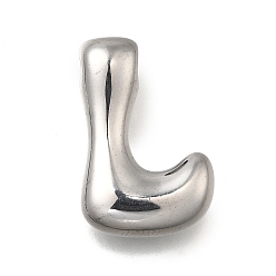 Letter L 304 подвески из нержавеющей стали, буквенное очарование, анти-тускнение, Письмо L, 21x14x6 мм, отверстие : 3.5x2.2 мм