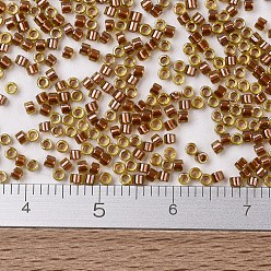 (DB1703) Copper Pearl Lined Chartruese MIYUKI Delica Beads, Cylinder, Japanese Seed Beads, 11/0, (DB1703) Copper Pearl Lined Chartruese, 1.3x1.6mm, Hole: 0.8mm, about 10000pcs/bag, 50g/bag