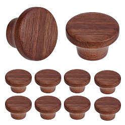 Coconut Marrón Tiradores redondos de madera para puertas de cajones de armarios, coco marrón, 39x24 mm