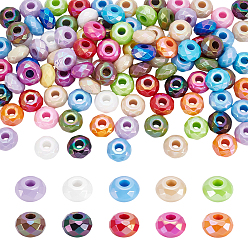 (52) Непрозрачная лаванда 100шт непрозрачные акриловые европейские бусины, бусины с большим отверстием, AB цвет, граненые, рондель, разноцветные, 15x8 мм, отверстие : 4.7 мм