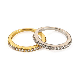Золотой & Серебряный 2шт. 2 цветные кольца из сплава с кристаллами и стразами, золотой и серебряный, размер США 5 (15.7 мм)