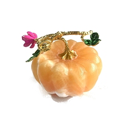 Calcite Natural Calcite Carved Healing Pumpkin Figurines, Reiki Energy Stone Display Decorations, 60x55mm