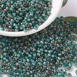 (RR4506) Transparent Sea Foam Picasso MIYUKI Round Rocailles Beads, Japanese Seed Beads, (RR4506) Transparent Sea Foam Picasso, 8/0, 3mm, Hole: 1mm, about 19000~20500pcs/pound