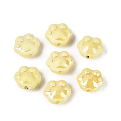 Light Khaki Handmade Porcelain Beads, Bright Glazed Porcelain, Claw, Light Khaki, 12.5~13.5x14~15x8~9mm, Hole: 1.6~2mm
