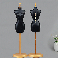 Black Plastic Mannequin Model Clothing Support, Torso Display, Doll Skirt Display Rack for Doll DIY Making Accessories, Black, 275mm