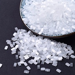 (HTL37) Кристально-Шелково-атласный Миюки половина бусины тила, японский бисер, 2 отверстие, (htl 37) кристально шелковый атлас, 5x2.3x1.9 мм, Отверстие : 0.8 мм , около 1250 шт / 50 г