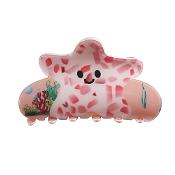 Морская звезда Заколки для волос из пвх, мультяшные аксессуары для волос, морская звезда, 84x52x52 мм