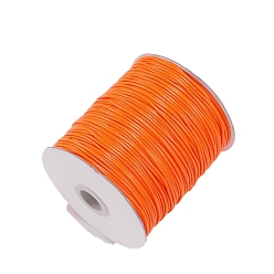 Темно-Оранжевый Кожзаменитель шнуры, Аксессуары для ожерелья и браслета своими руками, темно-оранжевый, 1.5 мм, около 174.98 ярдов (160 м) / рулон