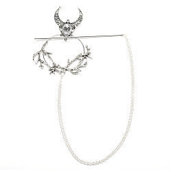 Прозрачный Сплав дамские вилки для волос, аксессуары для волос для женщин и девочек, прозрачные, 125x110 мм