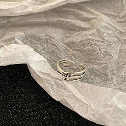 Twist Сплав манжеты кольца, античное серебро, твист, внутренний диаметр: 15~20 мм