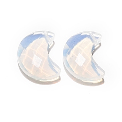 Опал Opalite подвески, обереги граненой луны, 15x10 мм