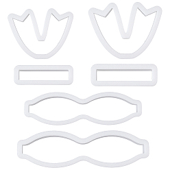 Белый 4 коробки 2 стили пластиковые формы, инструмент для керамики и глины своими руками, материалы для изготовления бантов, белые, 25x84x12 мм, 2 коробки/стиль