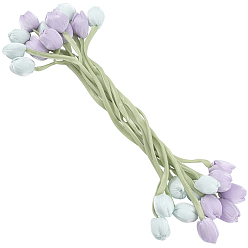 (52) Непрозрачная лаванда 12 шт. 2 цвета ткани двухголовый тюльпан украшения аксессуары, аксессуары для волос, разноцветные, 415~435 мм, 6 шт / цвет