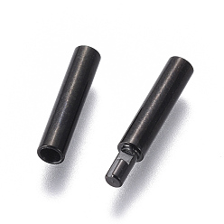 Gunmetal 304 Stainless Steel Bayonet Clasps, Column, Gunmetal, 21x2.5mm, Hole: 1.5mm