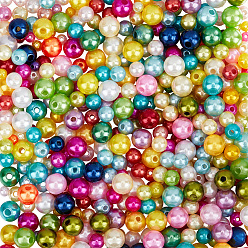 (52) Непрозрачная лаванда 2450шт 3 стили бусины из АБС-пластика, имитации жемчуга, круглые, разноцветные, 4~8x3.5~7.5 мм, отверстие : 1.5 мм
