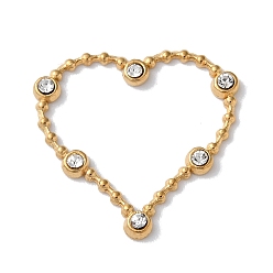 Сердце Золотые подвески со стразами из нержавеющей стали 304, сердце прелести, 21x22x2 мм