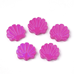 Фуксин Бисера пресноводных оболочки, окрашеные, форма раковины гребешка, фуксиново-красные, 11.5~12x12.5~13x2~3 мм, отверстие : 0.8 мм