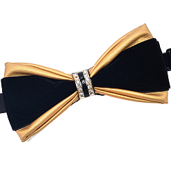 Бежевый Галстуки-бабочки из искусственной кожи, со стразами, бантом, бежевые, 515x15 мм