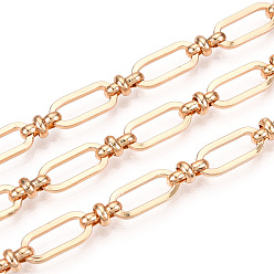 Light Gold Железные овальные звенья, несварные, с катушкой, золотой свет, 12.5x5.5x1 мм, около 32.81 футов (10 м) / рулон