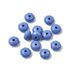 Синий Прозрачные акриловые бусины, рондель, граненые, синие, 8.5x5 мм, отверстие : 1.8 мм