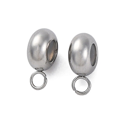 Нержавеющая Сталь Цвет 201 дуги из нержавеющей стали, с силиконовым уплотнительным кольцом, плоско-круглые, цвет нержавеющей стали, 10x7x3.5 мм, отверстие : 1.5/2 мм