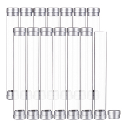 Clear Transparent Plastic Cylinder Tube Pen Cases, Gift Boxes, for Office School Supplies Pen Container Storage, Clear, 14.9x2.15cm
