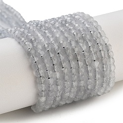 Гейнсборо Кошачие глаза, граненые, рондель, светло-серые, 3x2.5 мм, отверстие : 0.6 мм, около 153 шт / нитка, 14.17'' (36 см)