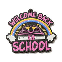 Book Дерева кулон, тема дня учителя, книга, 40x44.5x2.5 мм, отверстие : 1.6 мм