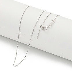 Платинированный Колье-цепочка из стерлингового серебра с родиевым покрытием 925, с печатью 925, Реальная платина, 17.32 дюйм (44 см)