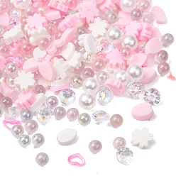 Pink Наборы для самостоятельного изготовления фурнитуры из бусин, в том числе бусины из полимерной глины ручной работы, пластиковые бусины и пайетки, разнообразные, розовые, 2~5x2~5x0.3~4 мм, Около 25000 шт / 500 г