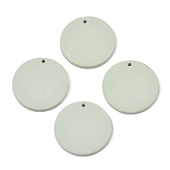 Aquamarine Handmade Polymer Clay Pendants, Flat Round, Aquamarine, 29.5~30x3mm, Hole: 1.8mm