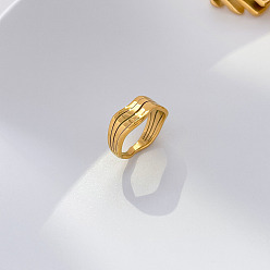 Другие 304 палец кольца из нержавеющей стали, золотые, размер США 7 (17.3 мм)
