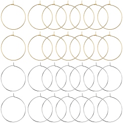 Позолоченный и Цвет Нержавейки 160 шт. 2 цвета 316 хирургическая нержавеющая сталь бокалы подвески кольца, обручание серьги, DIY материал для баскетбола обруча серьги жены, настоящее золото и нержавеющая сталь, 35x30x0.7 мм, 21 датчик, 80 шт / цвет