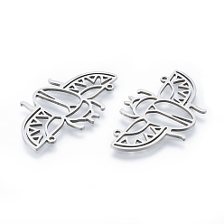 Нержавеющая Сталь Цвет Не тускнеющие 201 подвески из нержавеющей стали, цикада, цвет нержавеющей стали, 22x38.5x1 мм, отверстие : 1.4 мм