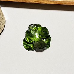 Зеленый 3 подвески из акрила с цветочным узором, зелёные, 41x42.5x9.5 мм, отверстие : 2 мм