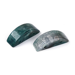 Кадет Синий Двухцветные непрозрачные акриловые бусины, имитация драгоценных камней, арка, 2-луночное, кадетский синий, 8.5x25.5x9 мм, отверстие : 2.2 мм, Около 312 шт / 500 г