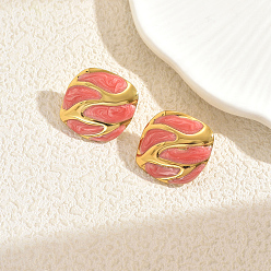 Pink Квадратные серьги-гвоздики из нержавеющей стали, золотые, розовые, 21.2 мм