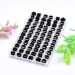 Black Faceted Cube Imitation Austrian Crystal Bead Strands, Grade AAA, Black, 6x6mm, Hole: 0.7~0.9mm, about 68pcs/strand, 15.7 inch