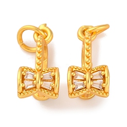 Матовый Золотой Цвет Латуни льда поручительств выбор щепотка, без кадмия, без никеля и без свинца, с четким кубического циркония, бантом, матовый золотой цвет, 16x8x10 мм, отверстие : 4 мм