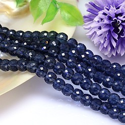 Темно-Синий Граненые плоские круглые имитация австрийских кристаллов нити шарик, класс AAA, темно-синий, 12x10 мм, отверстие : 0.9~1 мм, около 40 шт / нитка, 15.7 дюйм