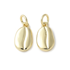 Настоящее золото 18K Латунь прелести, формы раковины, с целью перехода в кольце, без кадмия и без свинца, реальный 18 k позолоченный, 12x7x2.5 мм, отверстие : 3 мм