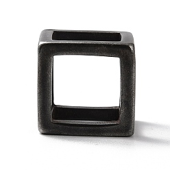 Black PVD Vacuum Plating 304 Stainless Steel Pendants, Cube Charms, Black, 21x21x21mm, Inner Diameter: 15.5x15.5mm