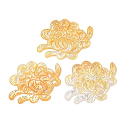 Желтые Ракушки Резные кабошоны из натуральной желтой ракушки, цветок, 24x33.5x2.5 мм