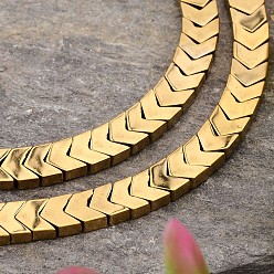 с Золотистым Покрытием Гальванические стрелки немагнитные нити шарик синтетический гематит, с золотым покрытием, 6x6x3 мм, отверстие : 1 мм, около 101 шт / нитка, 15.9 дюйм