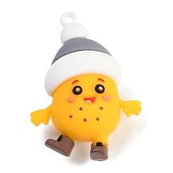 Желтый ПВХ подвески, картофельные прелести, желтые, 51.5x37.5x21.5 мм, отверстие : 2.5 мм