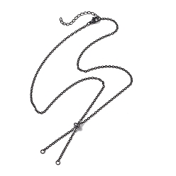 Черный 2мм 304 изготовление ожерелий с цепочкой из нержавеющей стали, с 304 из нержавеющей стали Lobster Claw застежками, чёрные, 17.72 дюйм (45 см)